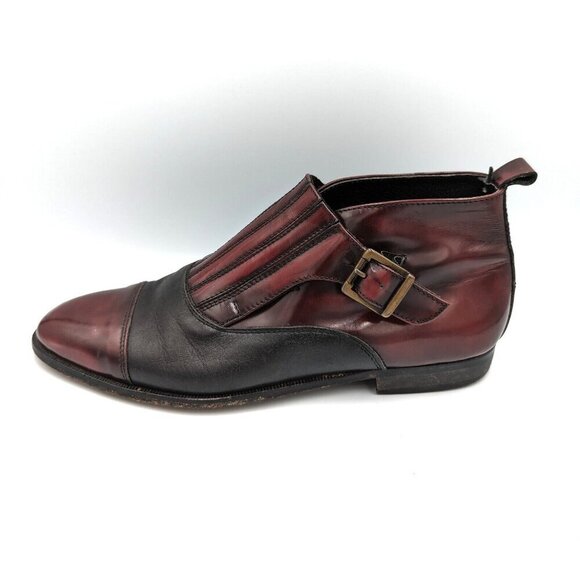 Vintage Stracam Shell Cordovan Oxblood Red Leather Derby Boots Men's 10 Italy